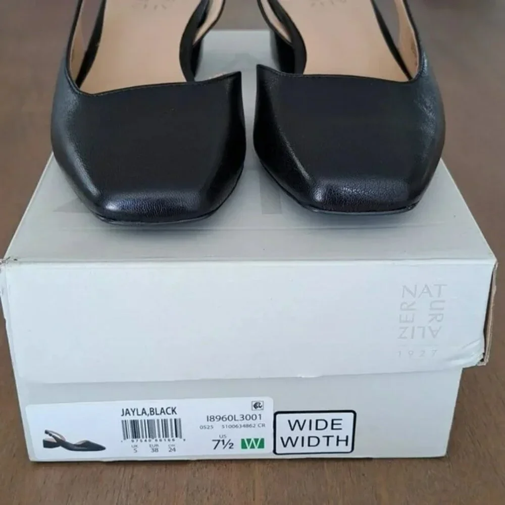 Naturalizer Jayla Slingback Pump - Color: Black Leather - Size: 7.5 Wide - Picture 5 of 9